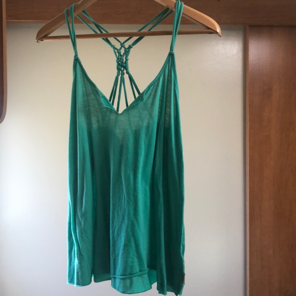 RVCA strapping turquoise tank top Large